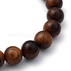Unisex Natural Wood Beaded Stretch Bracelets&nbsp;X-BJEW-JB05463-03