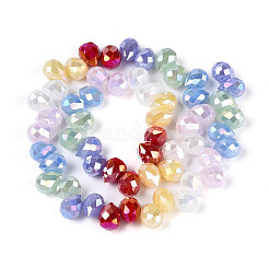 Mixed Styles Electroplate Imitation Jade/Opaque Glass Beads Strands&nbsp;EGLA-N025-01B-C01