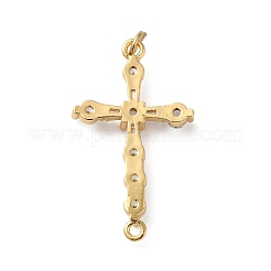 Rack Plating Brass Pave Cubic Zirconia Connector Charms&nbsp;KK-O142-14G