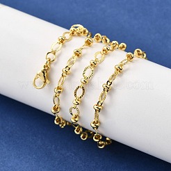 Brass Oval and Rondelle Link Chain Necklaces&nbsp;NJEW-M108-32G