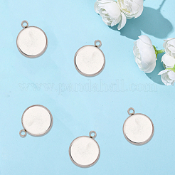 40Pcs 304 Stainless Steel Pendant Cabochon Settings&nbsp;STAS-BBC0008-44P