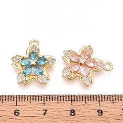 Brass Micro Pave Cubic Zirconia Pendants&nbsp;KK-T078-30G
