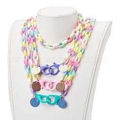 Personalized Acrylic Cable Chain Necklaces&nbsp;NJEW-JN03352