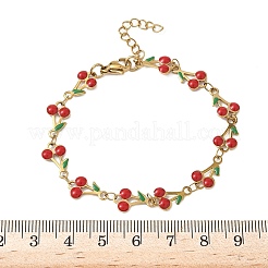 304 Stainless Steel Enamel Link Bracelets for Women&nbsp;BJEW-K226-16G