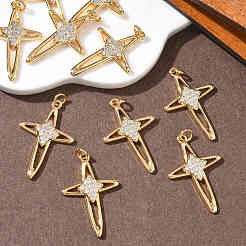 SHEGRACE Brass Clear Cubic Zirconia Pendants&nbsp;XGRQ3K279-560G