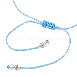 Synthetic Turquoise & Natural Freshwater Shell Moon Charm Bracelets&nbsp;BJEW-MZ00303-01