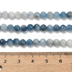 Gradient Color Natural Devil Blue Aquamarine Beads Strands&nbsp;G-NH0072-B01-5mm