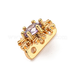 Snowflake Brass Pave Purple Cubic Zirconia Mutil-Strand Links&nbsp;ZIRC-R021-01A-G