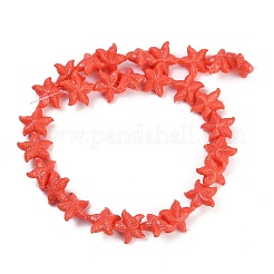Synthetic Coral Dyed Carved Beads Strands&nbsp;CORA-K009-06B-01
