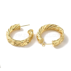 Rack Plating Twist Ring Brass Stud Earrings for Women&nbsp;EJEW-P272-02G