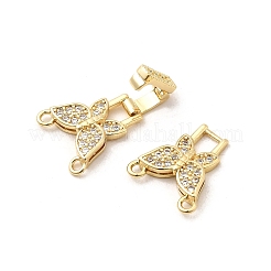 Brass Micro Pave Clear Cubic Zirconia Watch Band Clasps&nbsp;KK-A266-23G
