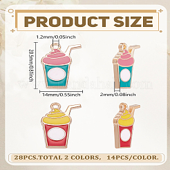 28Pcs 2 Colors Alloy Enamel Pendants&nbsp;ENAM-LP0002-35