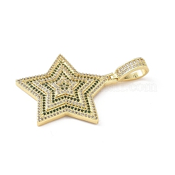 Brass Micro Pave Clear Cubic Zirconia Pendants&nbsp;KK-B141-42G