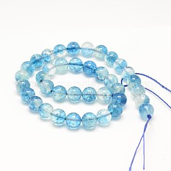 Dyed Round Natural Crackle Quartz Beads Strands&nbsp;G-K084-8mm-03A