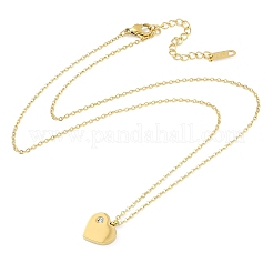 Ion Plating(IP) 304 Stainless Steel Crystal Rhinestone Heart Pendant Necklaces for Women&nbsp;NJEW-K276-16G