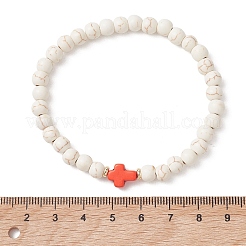 Synthetic Turquoise Beads Stretch Bracelets for Women Men&nbsp;BJEW-JB13576