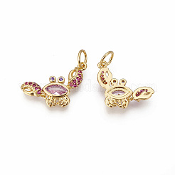 Brass Micro Pave Cubic Zirconia Pendants&nbsp;LS-ZIRC-F095-08G