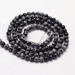 Natural Snowflake Obsidian Beads Strands&nbsp;G-N0186-01-2mm