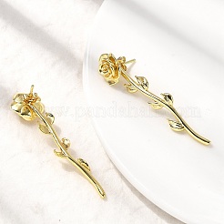 Brass Flower Stud Earrings&nbsp;EJEW-P322-06B-G