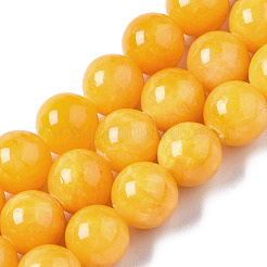 Natural Dyed Yellow Jade Gemstone Bead Strands&nbsp;X-G-R271-10mm-Y07
