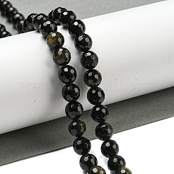 Natural Golden Sheen Obsidian Beads Strands&nbsp;G-E571-A01-02