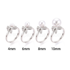 Bowknot Brass Micro Pave Cubic Zirconia Cup Peg Ring Settings&nbsp;KK-N274-25P