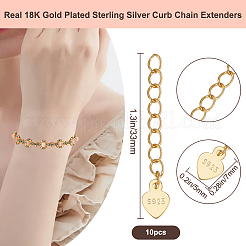 10Pcs 925 Sterling Silver Curb Chain Extenders&nbsp;STER-BBC0007-94A