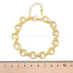 Brass Ring Link Chain Bracelets for Women Men&nbsp;BJEW-K273-07G