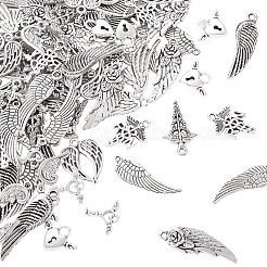 100Pcs 10 Styles Tibetan Style Alloy Pendants&nbsp;TIBEP-TA0001-43