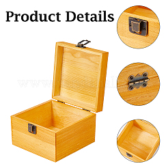 2Pcs Wooden Flip Cover Storage Boxes&nbsp;WOCR-DC0001-05