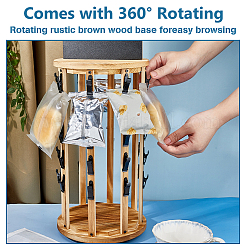 Rotating Wooden Snack Organizer Holder&nbsp;ODIS-WH0030-238