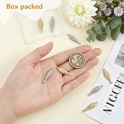 8Pcs 2 Colors Brass Micro Pave Clear Cubic Zirconia Fish Connector Charms&nbsp;KK-BC0015-85