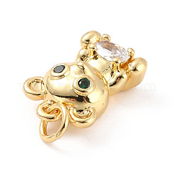 Rack Plating Brass Micro Pave Cubic Zirconia Pendants&nbsp;ZIRC-C035-06G