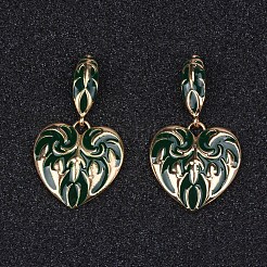 Heart Alloy Enamel Dangle Stud Earrings&nbsp;FS-WGEB77F-01