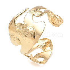 304 Stainless Steel Cuff Open Bangles for Women&nbsp;BJEW-F542-02G