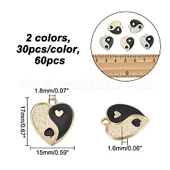 60Pcs 2 Colors Alloy Enamel Pendants&nbsp;ENAM-NB0002-15