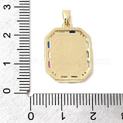 Brass Cubic Zirconia Pendants&nbsp;KK-G554-10A-G