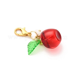 8Pcs Transparent Glass Apple Pendant Decorations&nbsp;HJEW-JM04216