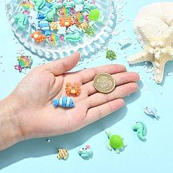 60Pcs 10 Styles Ocean Theme Opaque Resin Cabochons&nbsp;RE-FS92E8-01
