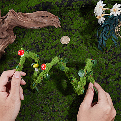 Plastic & Iron Flower Garland Arm Bracelet Rattan&nbsp;AJEW-GF0014-06