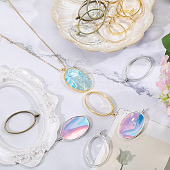 36Pcs 6 Colors Alloy Hollow Geometric Open Back Bezel&nbsp;FIND-CA0010-67