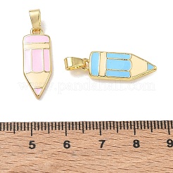 Brass with Enamel Pendants&nbsp;KK-CBAD872-14G