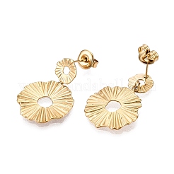 Ion Plating(IP) 304 Stainless Steel Stud Dangle Earrings&nbsp;EJEW-G395-40G