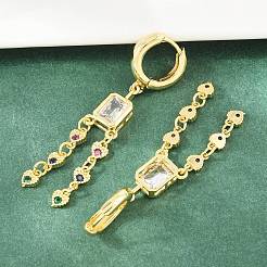 Brass Micro Pave Cubic Zirconia Chandelier Earrings&nbsp;KK-CBA8324-15G