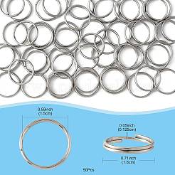 50Pcs 304 Stainless Steel Split Rings&nbsp;STAS-FS0002-06
