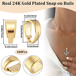 100Pcs Brass Snap on Bails&nbsp;KK-BBC0014-76G