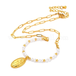Alloy Rhinestone Pendant Necklaces for Women&nbsp;NJEW-U013-10G-01