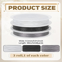 3 Rolls 3 Colors Tiger Tail Wire&nbsp;TWIR-LP0001-08