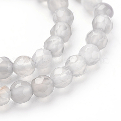Natural Grey Agate Beads Strands&nbsp;G-G067-4mm-1