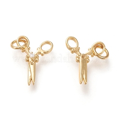 Brass Micro Pave Clear Cubic Zirconia Charms&nbsp;KK-F820-20G